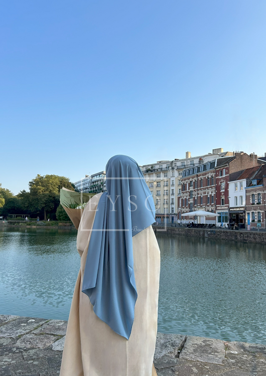 Hijab SEDEF Soie de Médine - Bleu Ciel - 3