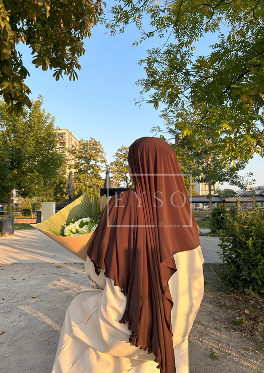 Hijab SEDEF Jersey Premium Luxe Frisé - Chocolat - 45