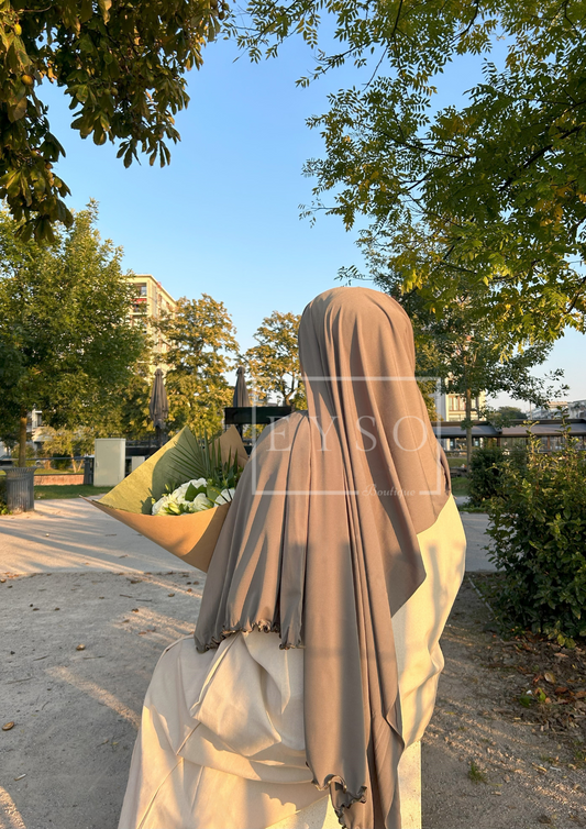 Hijab SEDEF Jersey Premium Luxe Frisé - Kaki - 46