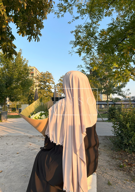 Hijab SEDEF Jersey Premium Luxe Frisé - Grège - 47