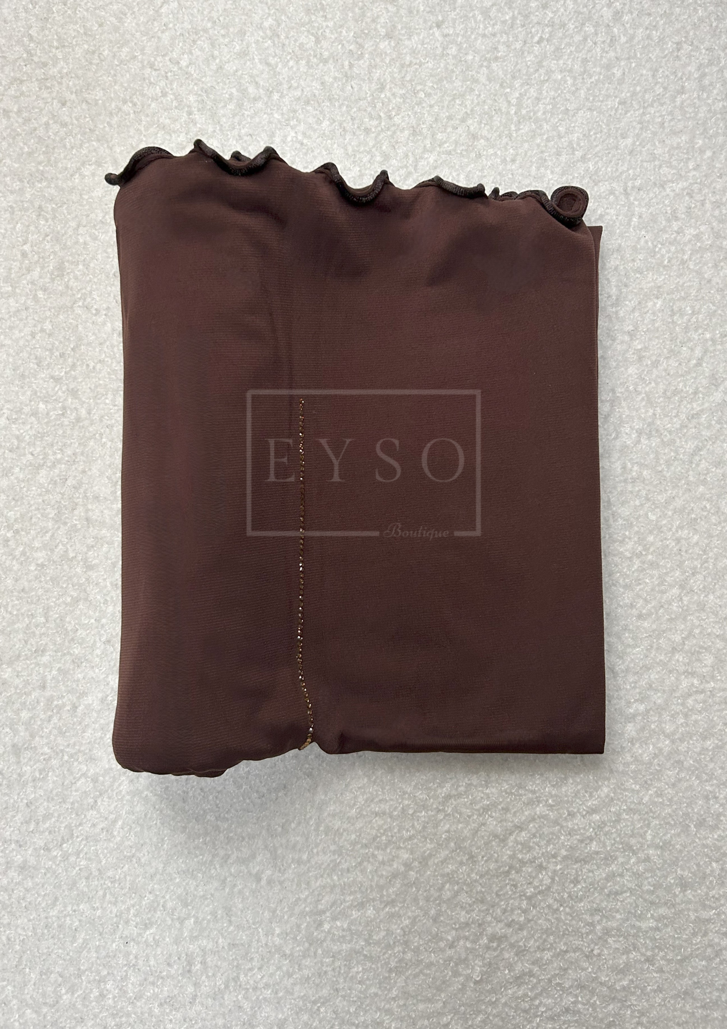 Hijab SEDEF Jersey Premium Luxe à Strass et Frisé - Chocolat - 50