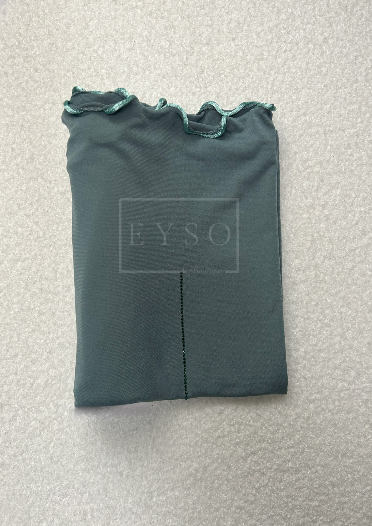 Hijab SEDEF Jersey Premium Luxe à Strass et Frisé - Bleu Pastel - 52