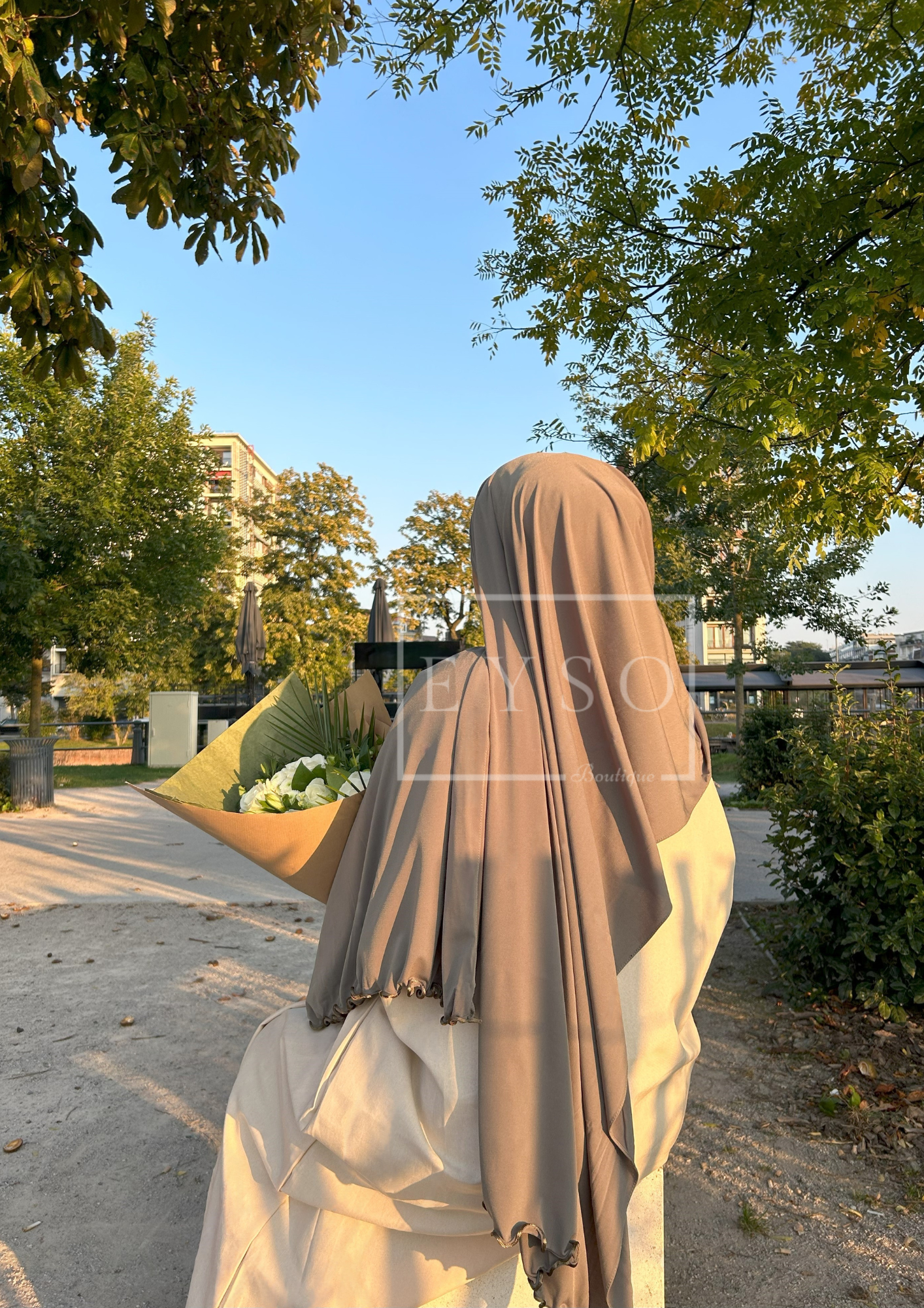 Hijab SEDEF Jersey Premium Luxe Frisé - Kaki - 46