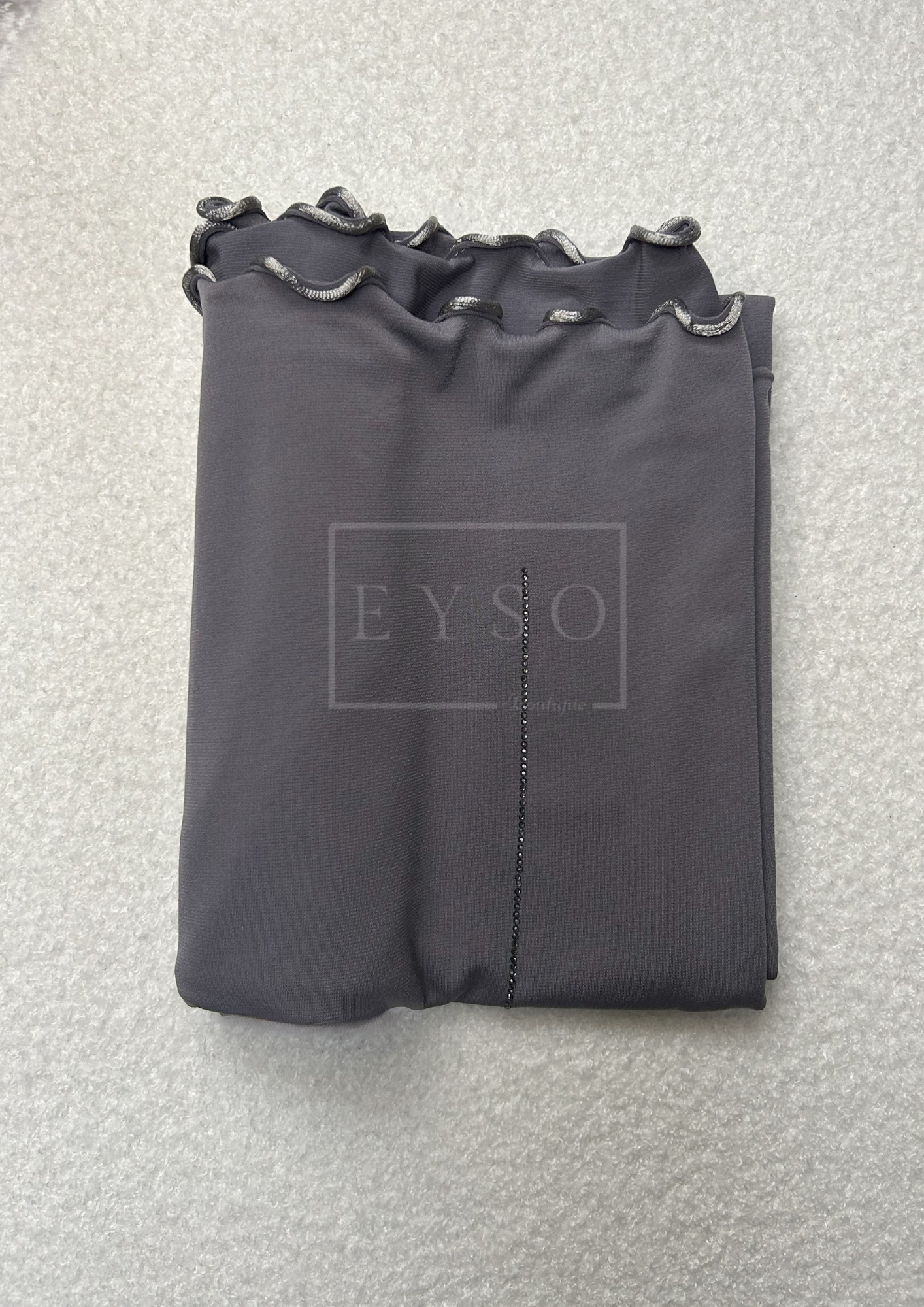Hijab SEDEF Jersey Premium Luxe à Strass et Frisé - Gris - 51
