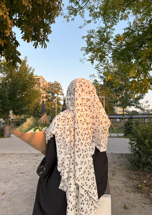 Hijab JAWEL Coton Froissé - Blanc - 60